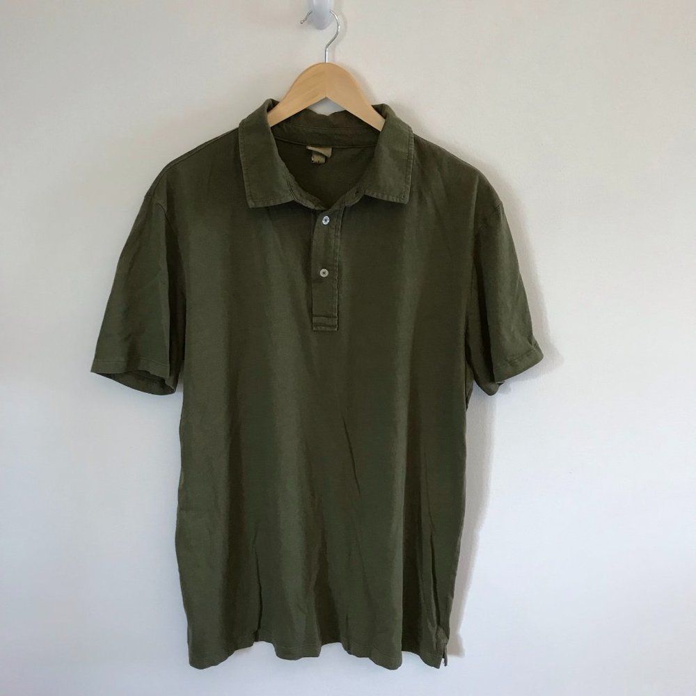 Merona Men's Short Sleeve Collared Shirt, Green, L (y70)
